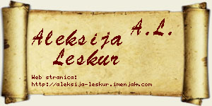 Aleksija Leskur vizit kartica